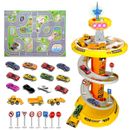 Kinder Rund Mehrstufig Parkplatz Garage Druckguss Rennwagen Spielset Spielzeug Fahrzeuge