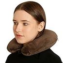 travel360 degree Memory Foam Neck Pillow - Travel Pillow for Car, Train, Bus, Flight - Shoulder & Neck Support Travelling Accessories for Women & Men - (Mud Brown)