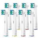 Yanaboo Toothbrush Heads Compatible with Braun Oral B Electric Toothbrushes, Precision Clean Replacement Brush Head Fit Professional Care and More Vitality Pro Smart Genius Series (Pack of 8)
