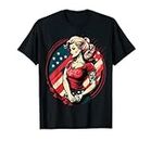 Vintage Tattoo Pin-Up Flag - Rebellious Playful American T-Shirt