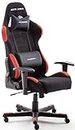 Robas Lund DX Racer 1 sedia da gioco sedia da scrivania sedia da ufficio Gaming chair Nero/Rosso 78 x 52 x 124-134 cm, metallo, altezza regolabile