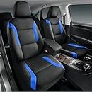 Skechers Memory Foam Car Seat Covers, Leather & Mesh Thick Protection, Blue Front Cover, Airbag Compatible, Automotive Comfort & Protection for Most Cars, Trucks, SUVs, Blue & Memory Foam (SK01053)
