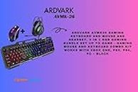ARDVARK AVMK26 Gaming Keyboard and Mouse and Headset, 3 in 1 RGB Gaming Bundle Set Up to Game - Gaming Mouse and Keyboard Combo Kit Works with Xbox One, PS5, PS4, PC – Black