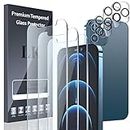 [3+3] LK 3 Pack Screen Protector for iPhone 12 Pro Max + 3 Pack Camera Lens Protector, Tempered Glass Film, Ultra HD, 9H Hardness, Bubble Free, Easy Installation, Case Friendly