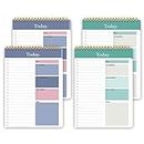 To Do List Notepad Daily Planner Personal Organizer Today Priorities,For Tomorrow, Don't Forget, Notes, Undated Sheets 9.5" x 6.7" Planning Pad (4 Pack)