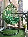 Airwing Single Seater Heavy Iron Hanging Egg Swing Lounge Chair with Tufted Soft Deep Cushion Backyard Relax for Indoor, Outdoor, Balcony, Deck, Patio, Home & Garden (Hanging Veg Dual Pink & Pin)