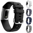 For Fitbit Charge 3, 4 Replacement Silicone Watch Strap Band for Men's Women's