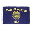 Annin Oregon State Flag 4x6 ft. Nylon SolarGuard NYL-Glo 100% Made in USA to Official State Design Specifications by Flagmakers. Model 144470