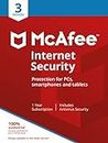 McAfee Internet Security - 3 Devices | 1 Year| PC/Mac/Android/Smartphones | Activation code by post