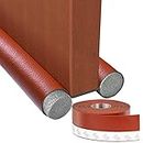 Twin Draft Stoppers for Bottom of Doors, 38"Lx4.3"Wx1.1"H, Under Door Draft Stopper Seal Strip, No Adhesive Soundproof Door Draft Blocker Guard with Adhesive Door/Window Plinth Sealing Strip 40"x1.4" for Reduction Noise Odor Wind Dust (Brown, 38"Lx4.3"Wx1.1"H)