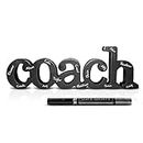 Coach Wood Word Silver Pen | Wood Words ChalkTalk Sports | Coach Gift | Shelf Desk Décor | Ready to Autograph