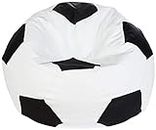 AUTARKY Football Bean Bag Cover Without Beans (Set of 2, Without Beans) (XL, White & Black)