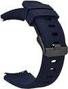 MroTech 22mm Correa Silicona Compatible para Samsung Gear S3 Frontier/Classic/Galaxy Watch 46mm Pulsera Repuesto para GTR 47MM/Huawei GT/Active/Elegant/GT2 46mm, Azul Oscuro (Hebilla Negra compacta)