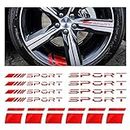 Kewucn 14 PCS Car Decal Stickers, Sport Logo Car Rear Stickers & Mirror Decals, Auto Wheel Reflective Personality Stripes, Sport Emblem Wheel Rim Decor Stickers for All Vehicles (Red)