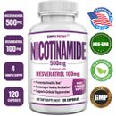 Nicotinamide 500mg with 100mg Resveratrol, Vitamin B3, 120 Capsules 4 Mon Supply