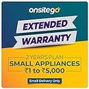 Onsitego 2 years Extended Warranty for Small Appliances (Rs.0 to 5000) (Email Delivery - No Physical Kit)