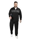 CHKOKKO Plus Size Men Winter Track Suit Zipper Set Black 5XL