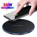 30W Wireless Charging Pad Fast Charger Mat For Apple iPhone 15 14 Galaxy Z Flip5