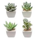 Artificial Plant 4 Pack Potted Fake Succulents Pot Ceramic Artificial Simulation Plants Sets For Home Kitchen Garden Office Wedding Party Room Decor Gift Small Potted Artificial Plants