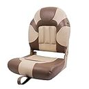 Deckpro Deluxe High Back Boat Seat, Fold-Down Fishing Boat Seat Tan/Sand