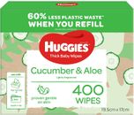 Huggies Thick Baby Wipes Cucumber and Aloe 400 Count |Free&Fast Shipping|