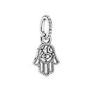 Pandora Protective Hamsa Hand Dangle Charm - Compatible Moments Bracelets - Jewelry for Women - Gift for Women in Your Life - Made with Sterling Silver, With Gift Box