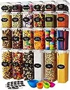 Juego de recipientes herméticos para almacenamiento de alimentos, 24 piezas, organización de cocina y despensa, sin BPA, recipientes de plástico con tapas duraderas, ideales para cereales, harina y