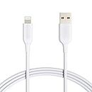 Amazon Basics ABS USB-A to Lightning Cable Cord, MFi Certified Charger for Apple iPhone, iPad, White, 6-Ft, 2-Pack