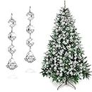 Volsha 15 ornamenti da appendere all'albero di Natale, prisma di cristallo in vetro, per lampadari, lampade a goccia, decorazioni perfette per albero di Natale (diamante, 15 pezzi)