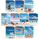 Zhanmai 20 Pcs Christmas Notepad Mini Notebooks Xmas Beach Note Pads Bulk Tropical Notepad 4.92 x 3.15 Inch Holiday Notepads Paper Stationery for Xmas Gifts Kids Party Favor, Assorted 10 Styles