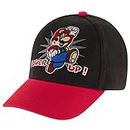 Nintendo Boys Baseball Cap, Super Mario Adjustable Kids Hat for Ages 4-7, Black, 4-7 Years