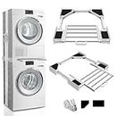 Kiss Core 29 inch Stacking Kit for Washer and Dryer, Universal Washer and Dryer Stacking Kit with Pull Out Drying Rack, Adjustable 29"/28"/27"/26"/25"/24" Stacking Kit with Ratchet Strap