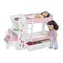 Emily Rose 18 Inch Doll Bed Furniture | Pink and White Bunk Bed & Desk Combo with Flower Print, Includes Plush Pink and White Polka Dot Bedding | Fits American Girl Dolls