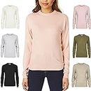Light and Shade Women's Cashmilon Super Soft Touch Crew Neck Knitted Jumper Sweater, Soft Pink, Small