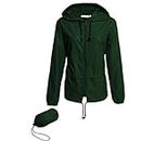 Hount Womans Waterproof Windbreaker Sport Jackets Outdoor Recreation Rain Jackets (Dark Green, 3x_l)