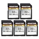 Gigastone SD Card 32GB 5-Pack V10 SDHC Memory Card High Speed Full HD Video Compatible with Canon Nikon Sony Pentax Kodak Olympus Panasonic Digital Camera