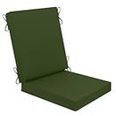 AAAAAcessories Outdoor Seat Cushions for Patio Furniture, Waterproof Replacement Patio Chair Cushion Set, 20 x 20 x 3 + 20 x 24 x 3 Inch, Dark Moss Green