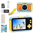 YunLone Kids Digital Camera Selfie Camera for Kids Children 3-10 Years 1080P FHD Video Camera Cam with 2.4” LCD, 32GB Card, 4X Zoom, Filters, Kids Camera Gift for Boys Girls 3 4 5 6 7 8 9 10 Years