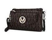 MKF Crossbody Bags for Women, Wristlet Strap – PU Leather Shoulder Handbag – Small Pocketbook Messenger Purse, Manny Brown, Small