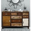 JAE Furniture Wooden Designer Sideboard | Wooden Cabinet for Living Room | Cabinet for Storage Wooden Furniture | Big Size Sideboard Cabinet | Dark Walnut Finish