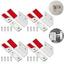 ZACUDA Cabinet Magnetic Door Catch, 4 PCS Ultra Thin Magnetic Cupboard Catches L Shape Adhesive Magnet Door Latches Hardware for Kitchen Cabinet Drawer Latch Closure Wardrobe Sliding Magnetic Catches