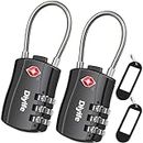 Diyife TSA Luggage Locks, [2 Pack] 3-Digit Security Suitcase Locks, Combination Padlock for Suitcases Flexible Cable Travel Lock, TSA Approved Luggage Locks for Suitcases Travel Luggage Bag Case