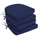 Favoyard Outdoor Chair Cushions 17"x16"x2" Set of 4 Waterproof Seat Cushion for Patio Furniture with 3-Year Fade Resistant Removable Cover Attach Straps Hidden Zipper Round Corner for Yard Garden