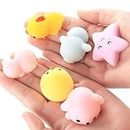 ANAB GI Kawaii Mochi Squishy Toys - Mini Animal Stress Relief Squishies for Kids' Birthday Party Favors (Set of 5)