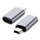 USB C to Mini USB 2.0 Adapter, (2-Pack)Type C Female to Mini USB 2.0 Male Convert Connector Support Charge & Data Sync Compatible GoPro Hero 3+, MP3 Players, Dash Cam, Digital Camera, GPS Receiver etc