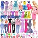 Barwa Lot 15 Items = 5 Sets Fashion Casual Wear Clothes/Outfit with 10 Pair Shoes 23 Accessories for 11.5 Inch 28-30 cm Doll Xmas Gift