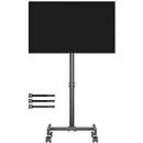 BONTNEC TV Ständer Rollbar für 13-49 Zoll Flat Curved TVs, Tragbarer Mobiler TV Wagen mit 4 Rollen, Höhenverstellbarer TV Ständer auf Rädern bis 20 kg, max. VESA 200x200mm für Heim und Büromeetings