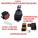 RELAY & BLADE FUSE WATERPROOF HOLDER 40 AMP MAX 5 SETS AUTOMOTIVE ELECTRICAL CAR