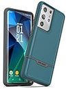 ENCASED Funda A Prueba De Golpes Samsung S21 Ultra (Serie Rebel) Funda Protectora del Teléfono para Galaxy S21 Ultra - Azul