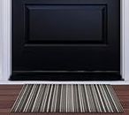 Nautica - PVC Loop Utility Mats | Indoor/Outdoor | Slip-Resistant | Mat for Kitchen, Garage, Laundry Room, Foyer, & More | Stripe Modern Design Doormat | Measures - 16 x 24 | Grey